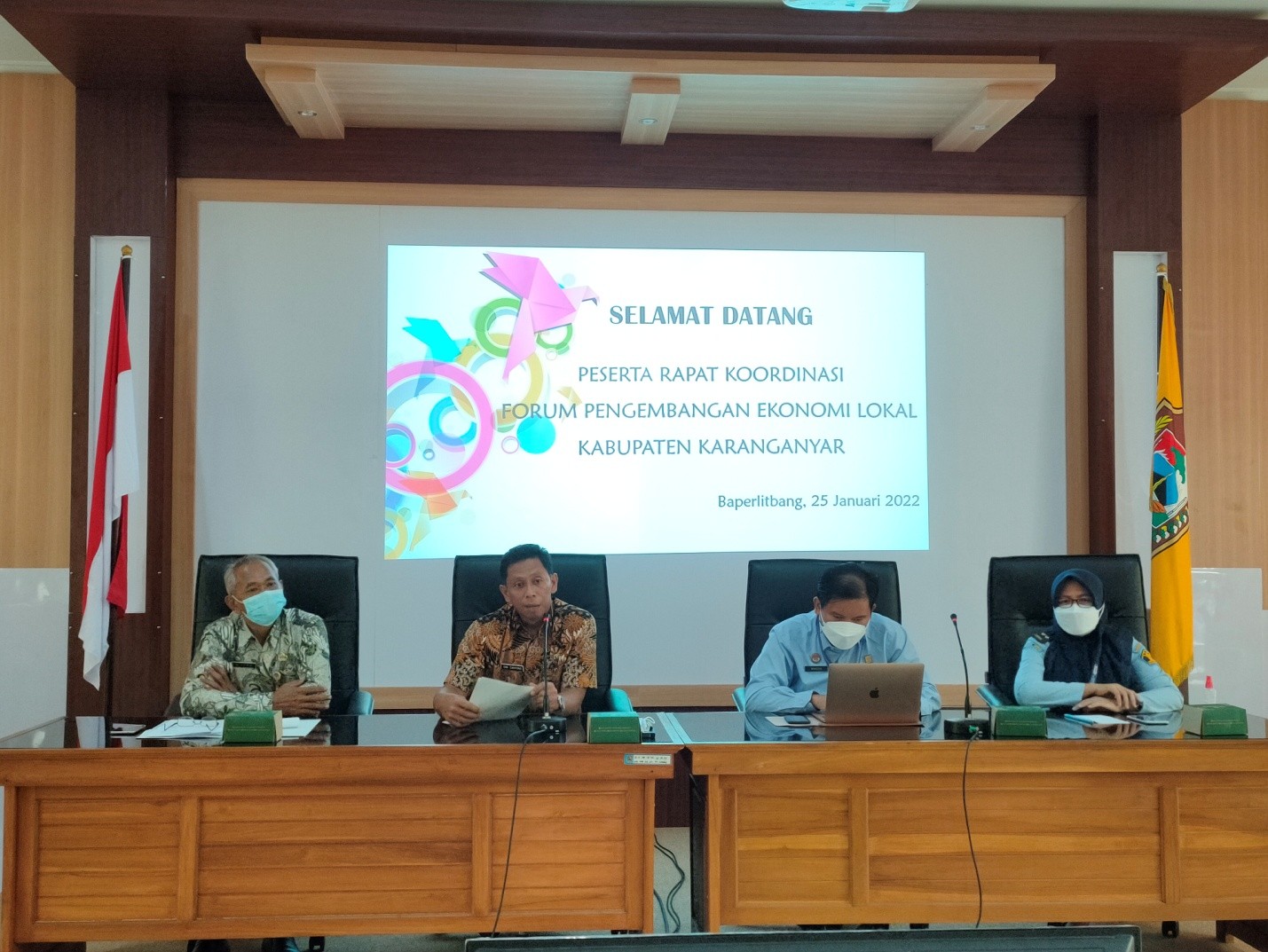 Baperlitbang Karanganyar Terima Kanwil KUM-HAM Provinsi Jawa Tengah Selaku Tim Fasilitasi Pengurusan Sertifikat Hak Kekayaan Intelektual (HKI) Bagi Pelaku Usaha Potensi Ekonomi Lokal Kabupaten Karanganyar