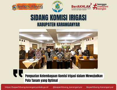 Penguatan Kelembagaan Komisi Irigasi dalam Mewujudkan Pola Tanam yang Optimal